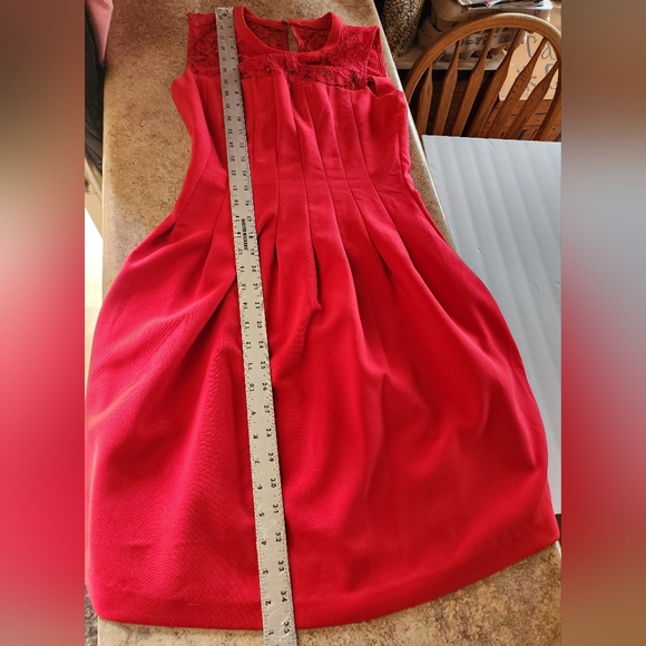 H&M Red Lace Halter Dress Size 6 - Picture 10 of 11